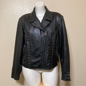 HARLEY DAVIDSON studded women’s Leather biker jacket 2XL very soft leather